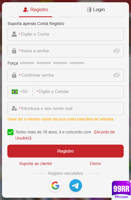 Experiência de Jogos 99rr.com